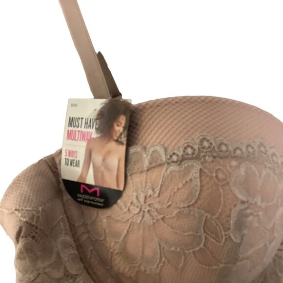 Maidenform Multiway Push-Up Balconette Bra Women Floral Detail Adjustable Straps - Picture 2 of 9